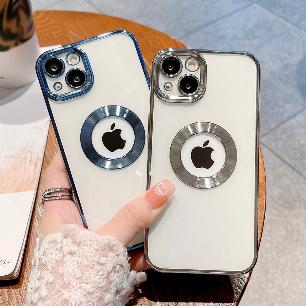 Anymob iPhone Case Gray Plating Transparent Camera Film Lens Protection Shockproof Bumper Cover-Mobile Phone Cases-PEROZ Accessories