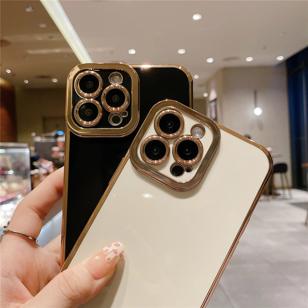 Anymob iPhone Case Blue Camera Protection Shell Bumper Mobile Cover iPhone 12 11 13 Pro Max XR XS Max X 7 8 Plus SE 2020 12 13Pro Compatible-Mobile Phone Cases-PEROZ Accessories