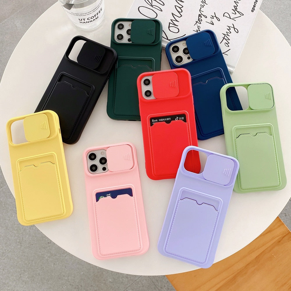 Anymob iPhone Case Purple Camera Protection Card Package Soft Silicone Back Cover-Mobile Phone Cases-PEROZ Accessories