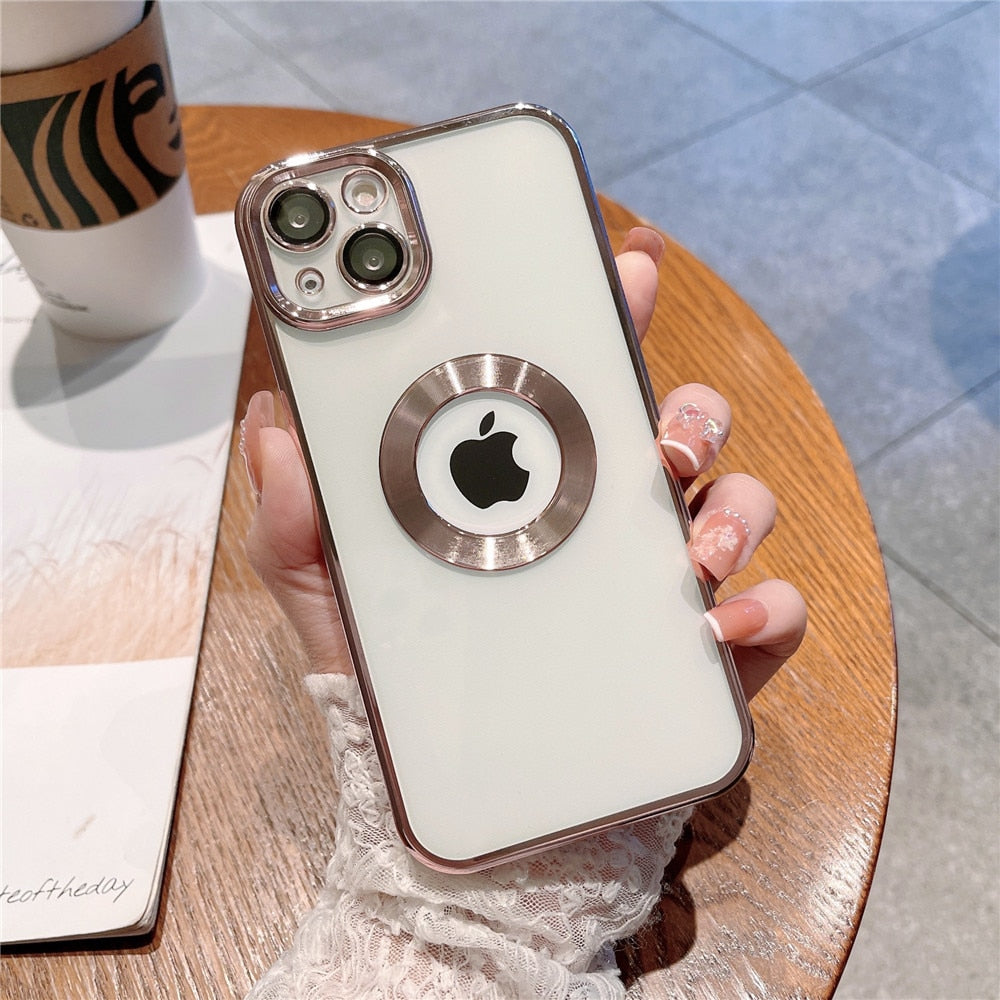Anymob iPhone Case Gray Plating Transparent Camera Film Lens Protection Shockproof Bumper Cover-Mobile Phone Cases-PEROZ Accessories