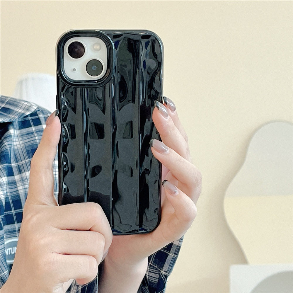 Anymob iPhone Case Sky Black Ripple Design Silicone Cover-Mobile Phone Cases-PEROZ Accessories