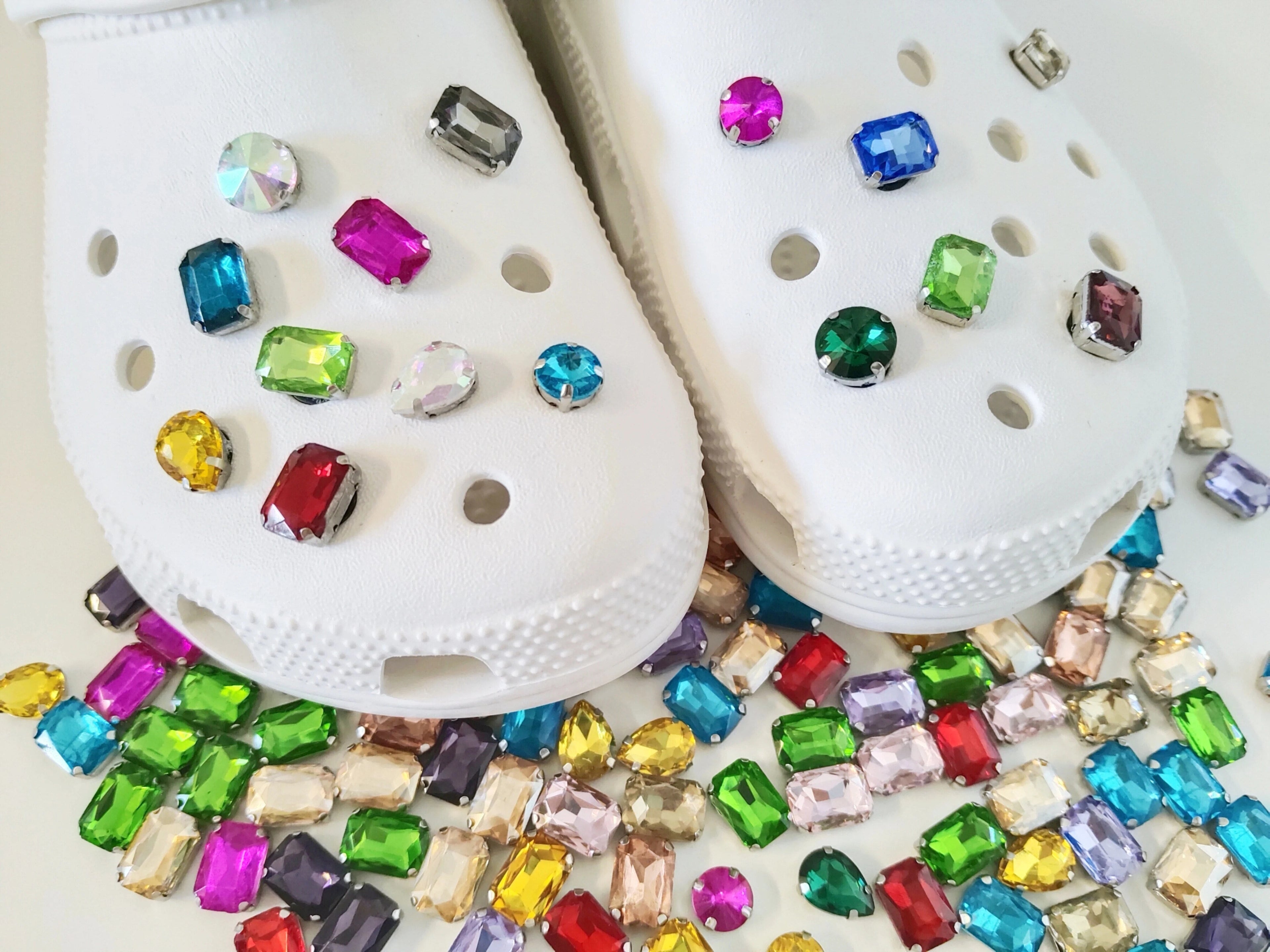 Anykidz Jibbitz Random Gem 10pcs Shoe Charm Accessories Jeans Clogs Pendants Designer Ornament for Crocs-Shoe Accessories-PEROZ Accessories