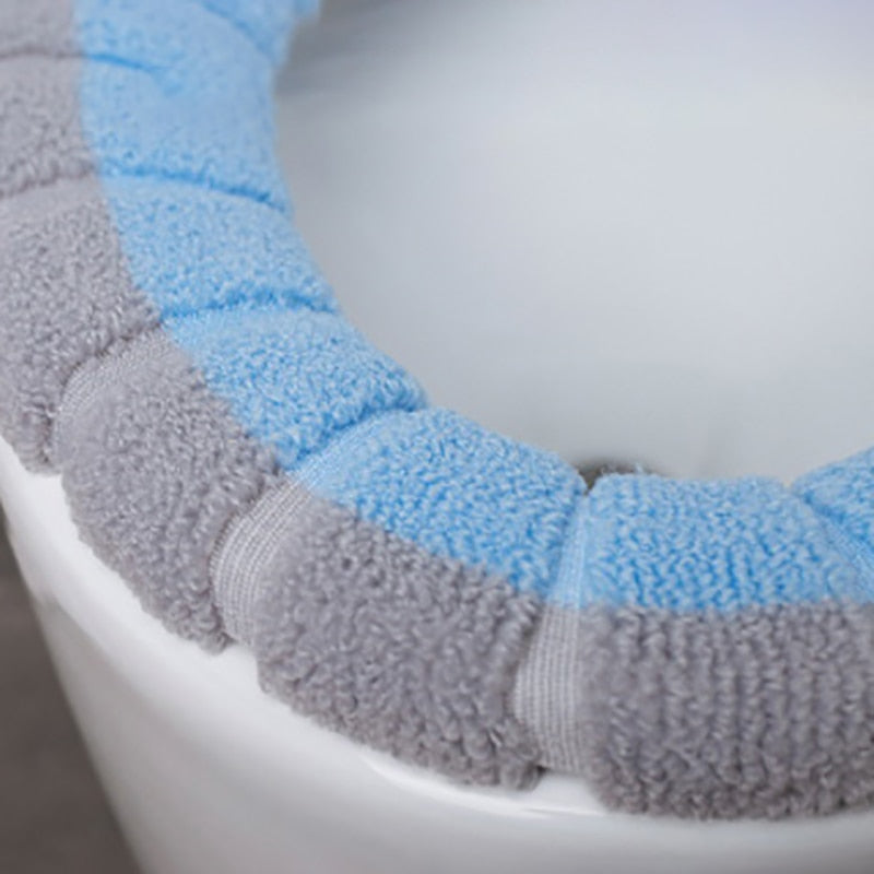 Anyhouz Toilet Seat Blue Soft Warmer Washable Mat Cover Pad Cushion Seat Case Toilet Lid Cover Accessories-Toilet Seat Cover-PEROZ Accessories