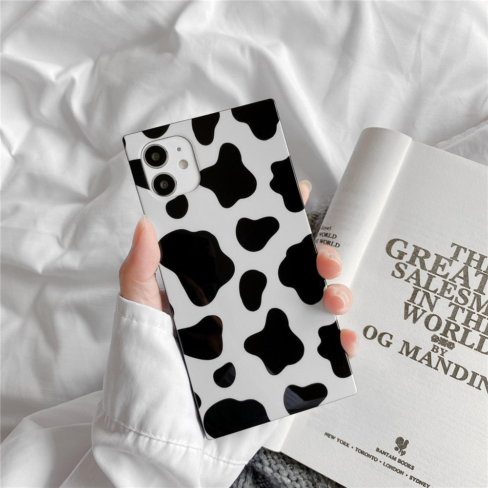 Anymob iPhone Case Leopard Fashion Animal Pattern Suqare Pattern Cover-Mobile Phone Cases-PEROZ Accessories