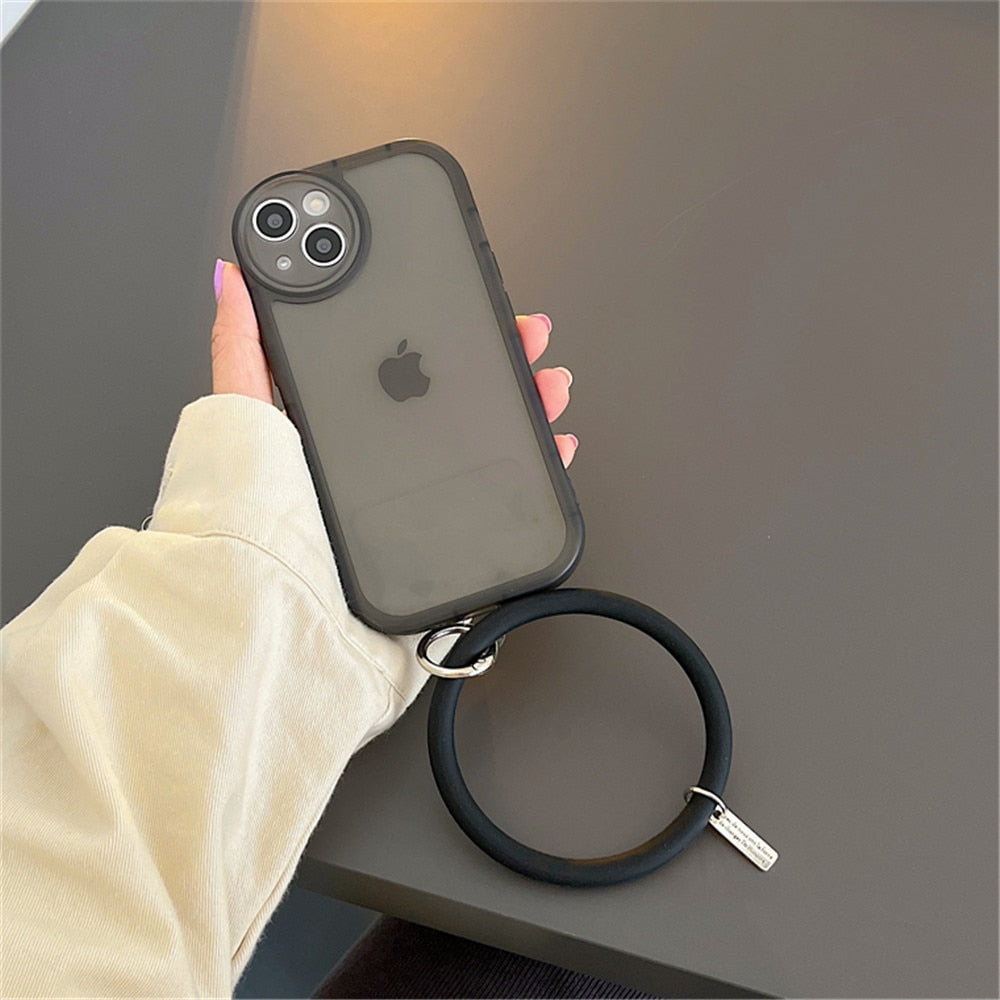 Anymob iPhone Blue Stylish Wristband Ring Clear Soft Phone Case Shockproof Bracelet Silicon Cover-Mobile Phone Cases-PEROZ Accessories