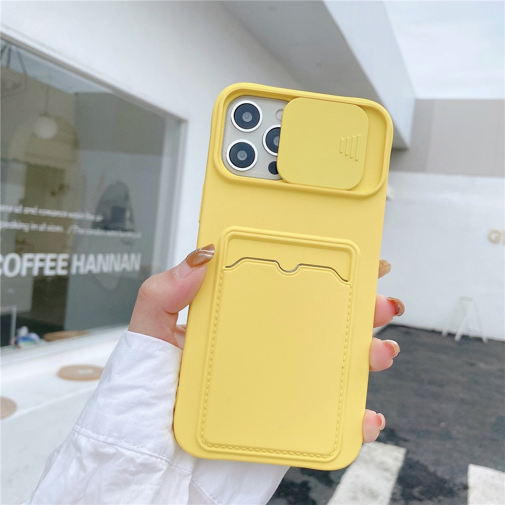 Anymob iPhone Case Purple Camera Protection Card Package Soft Silicone Back Cover-Mobile Phone Cases-PEROZ Accessories