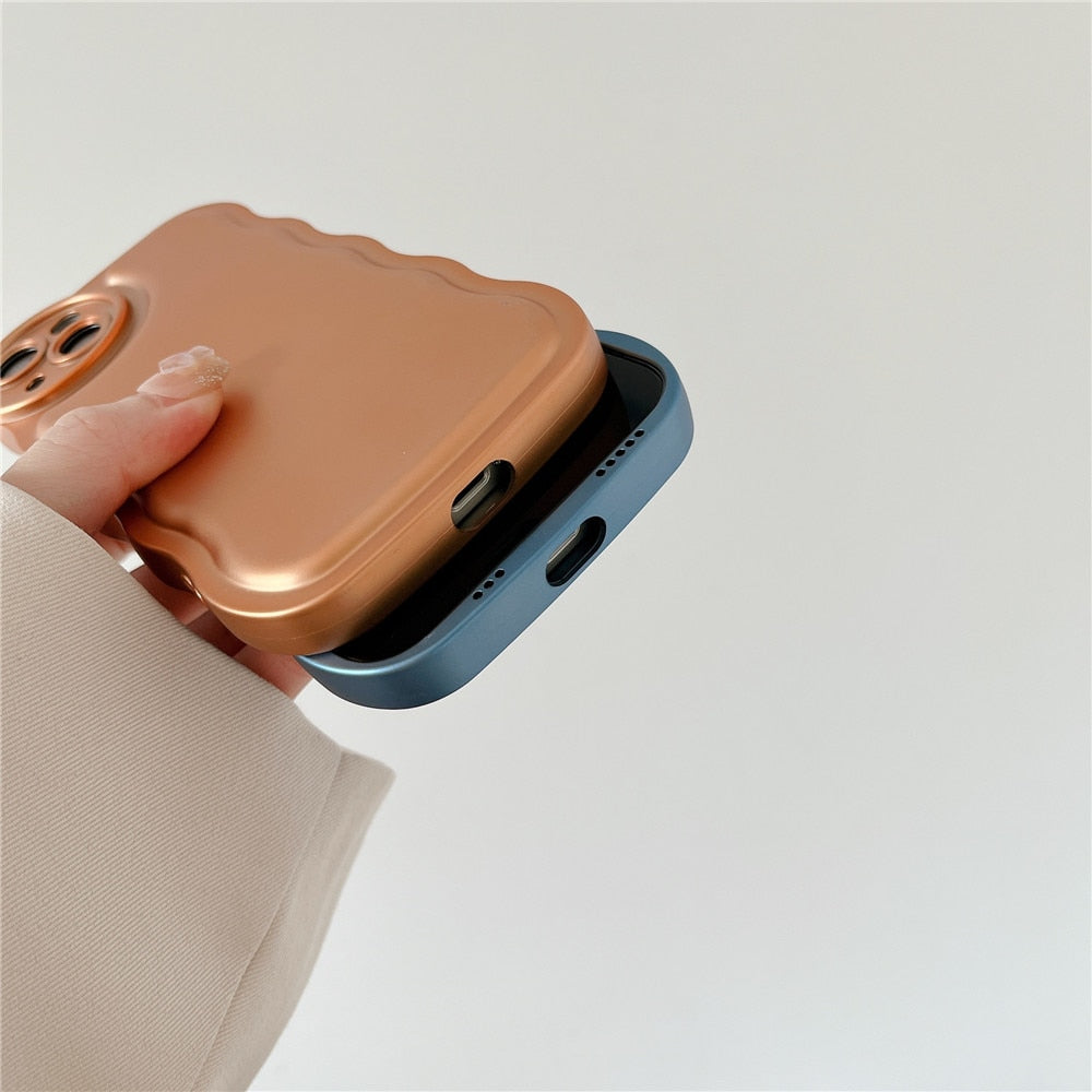Anymob iPhone Case Silver Curly Wave Plating Air Cushion Soft Silicon Shockproof Cover-Mobile Phone Cases-PEROZ Accessories