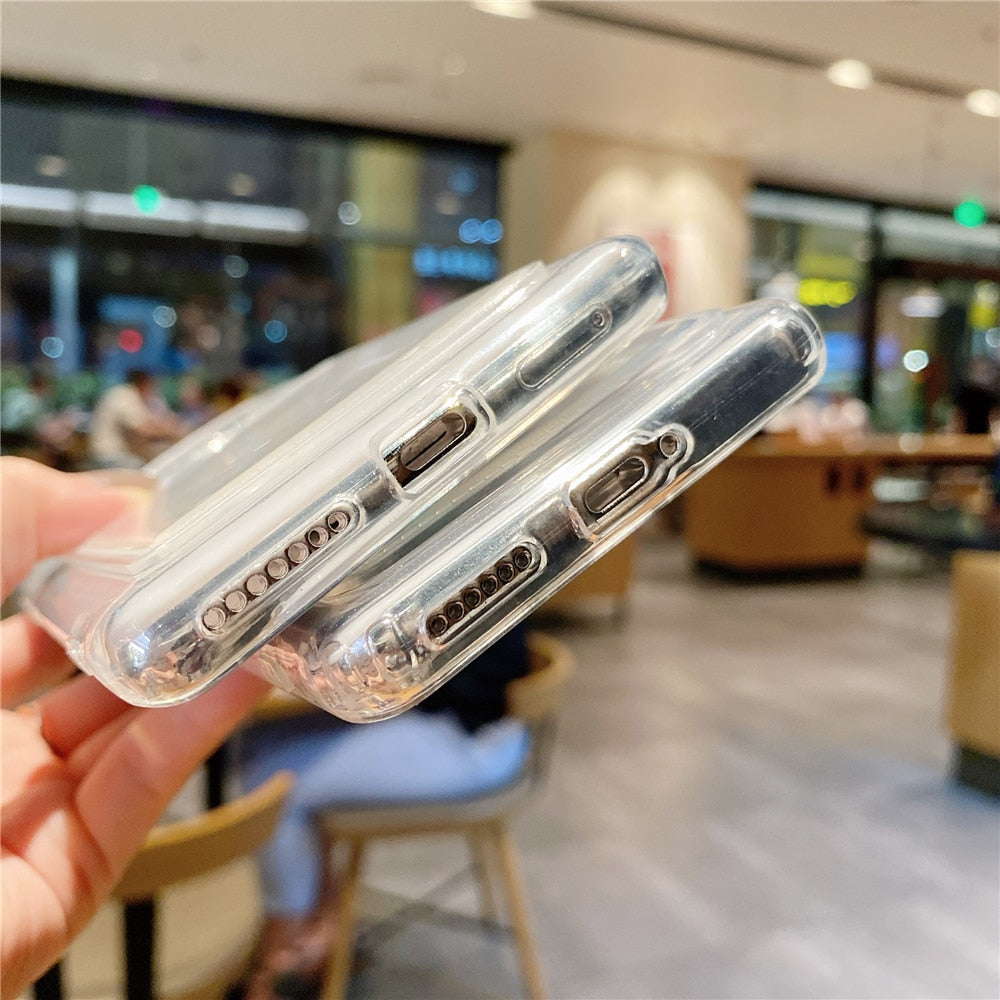 Anymob Samsung Case Transparent Card Holder Bag Shockproof Soft Silicone Phone Cover-Mobile Phone Cases-PEROZ Accessories