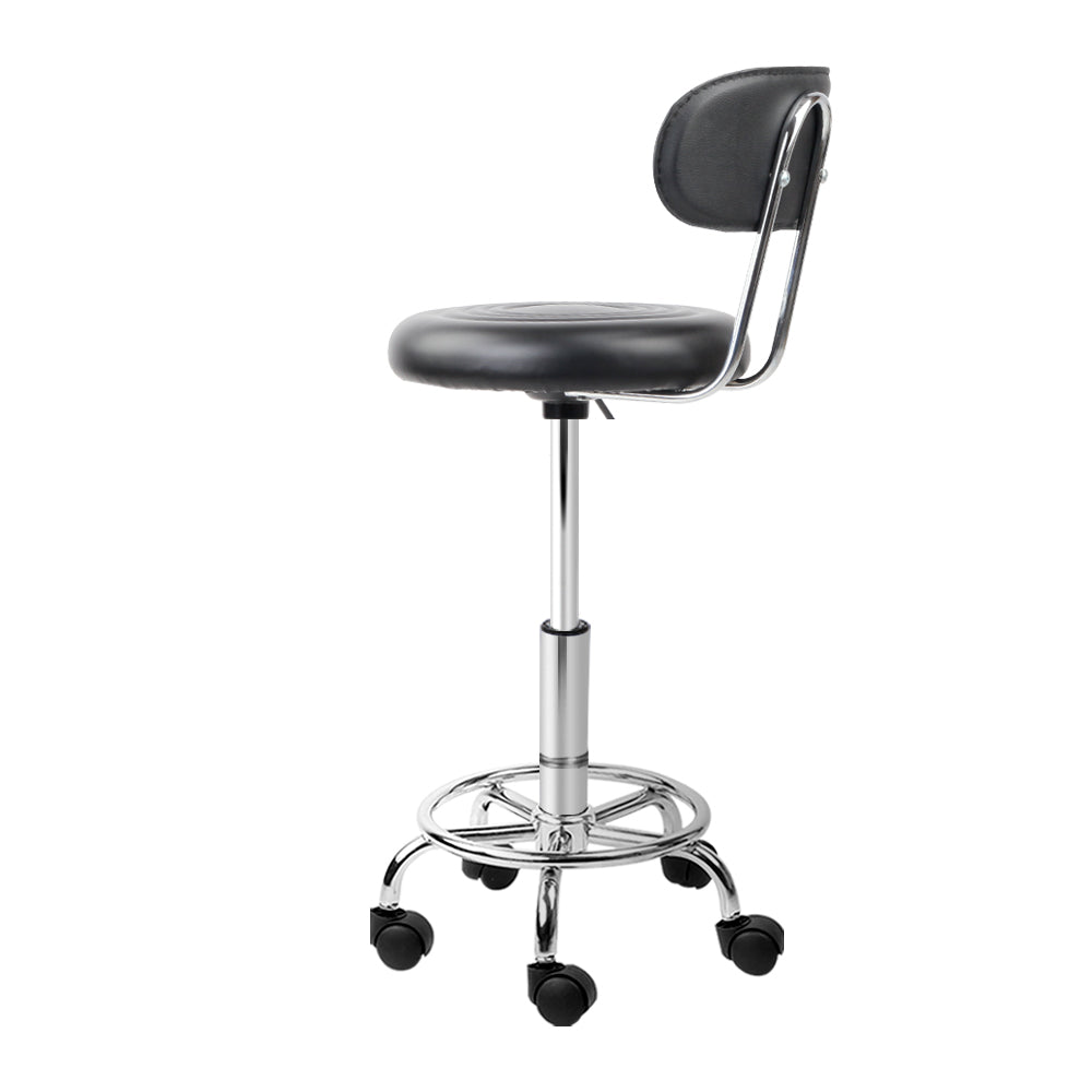 Artiss 2X Salon Stool Swivel Backrest Chair Barber Hairdressing Hydraulic Height-Furniture &gt; Bar Stools &amp; Chairs - Peroz Australia - Image - 5