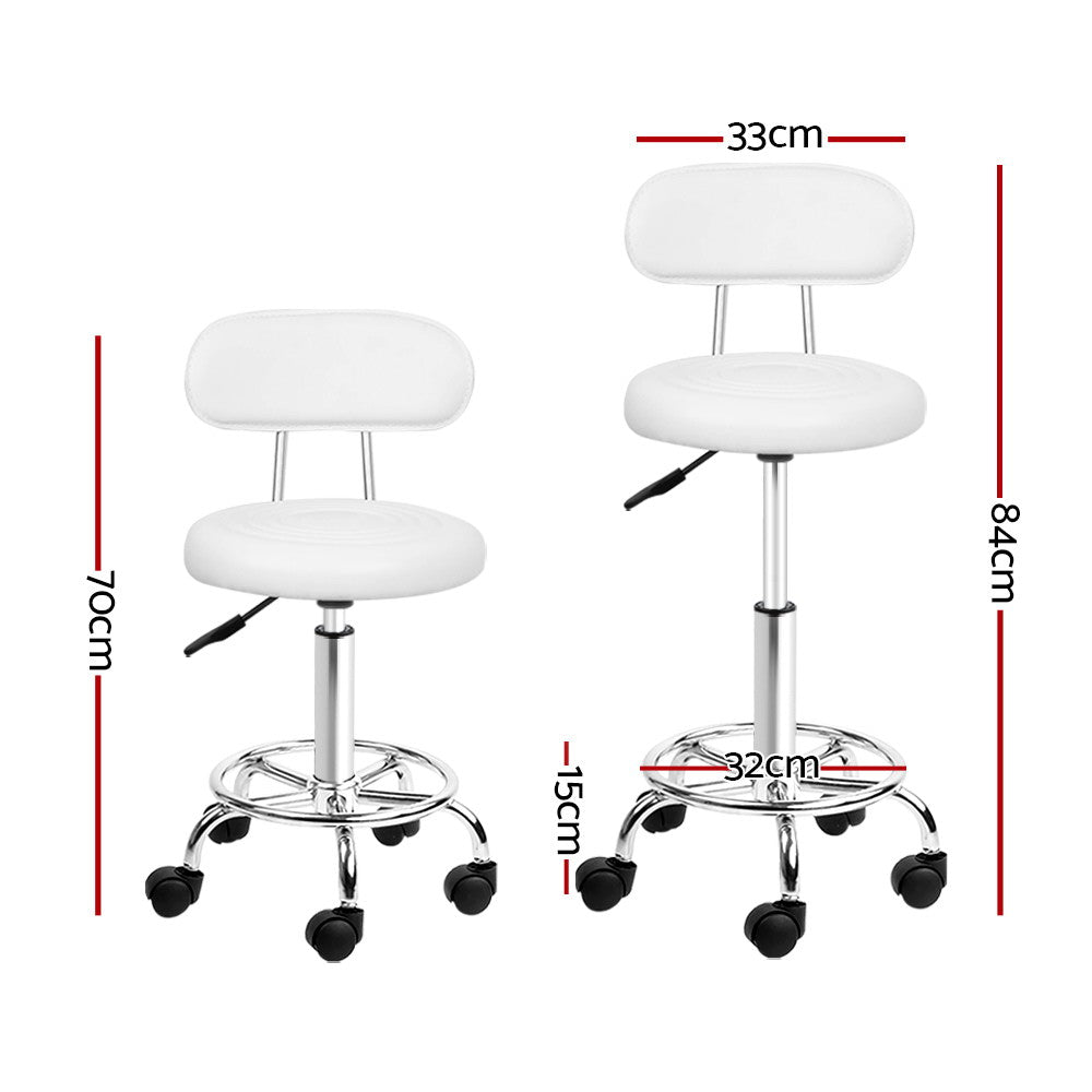 Artiss Salon Stool Swivel Barber Chair Backrest Hairdressing Hydraulic Height-Furniture > Bar Stools & Chairs - Peroz Australia - Image - 2