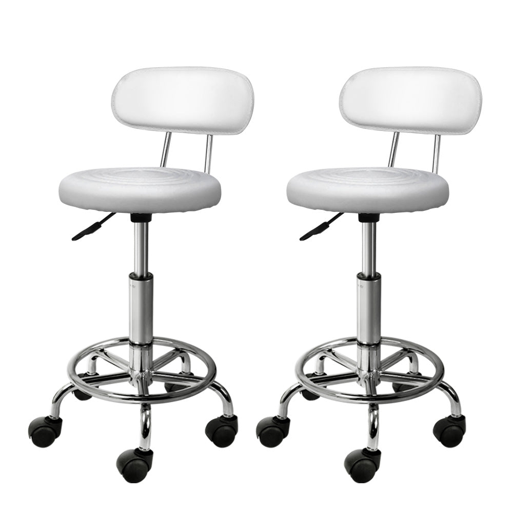 Artiss 2X Saddle Salon Stool Swivel Backrest Chair Barber Chair Hydraulic Lift-Furniture &gt; Bar Stools &amp; Chairs - Peroz Australia - Image - 2