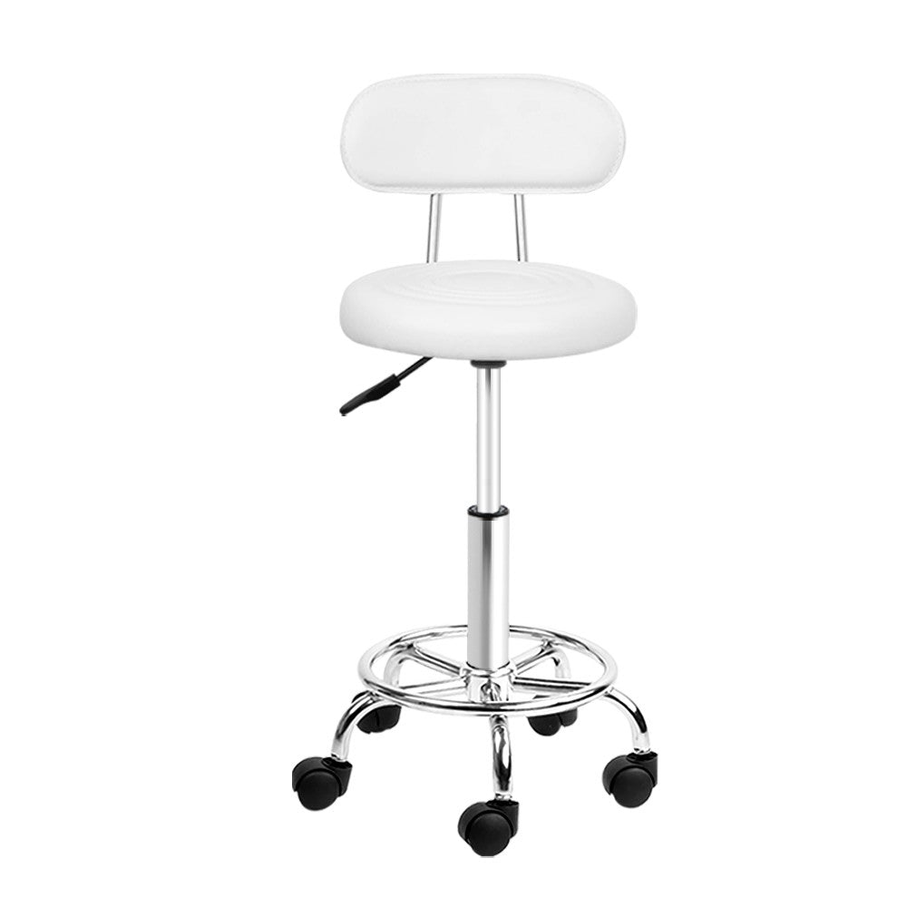Artiss 2X Saddle Salon Stool Swivel Backrest Chair Barber Chair Hydraulic Lift-Furniture &gt; Bar Stools &amp; Chairs - Peroz Australia - Image - 4