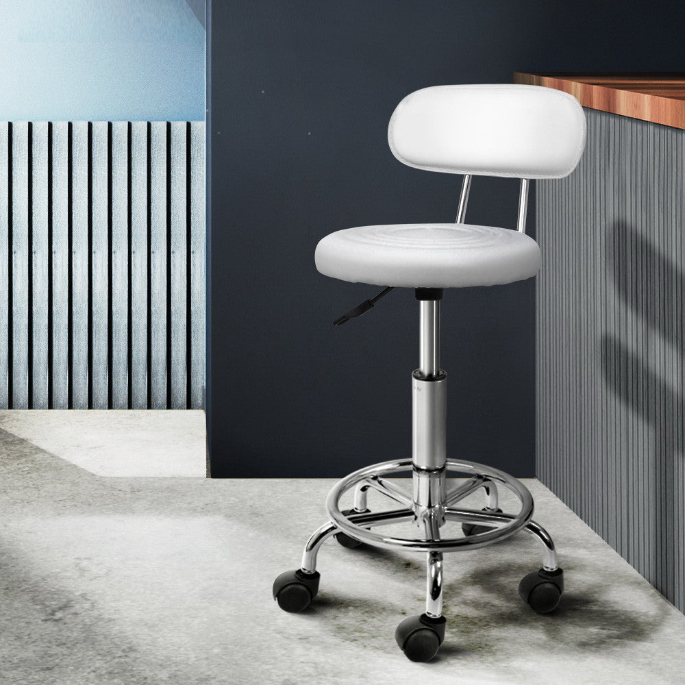 Artiss 2X Saddle Salon Stool Swivel Backrest Chair Barber Chair Hydraulic Lift-Furniture &gt; Bar Stools &amp; Chairs - Peroz Australia - Image - 1