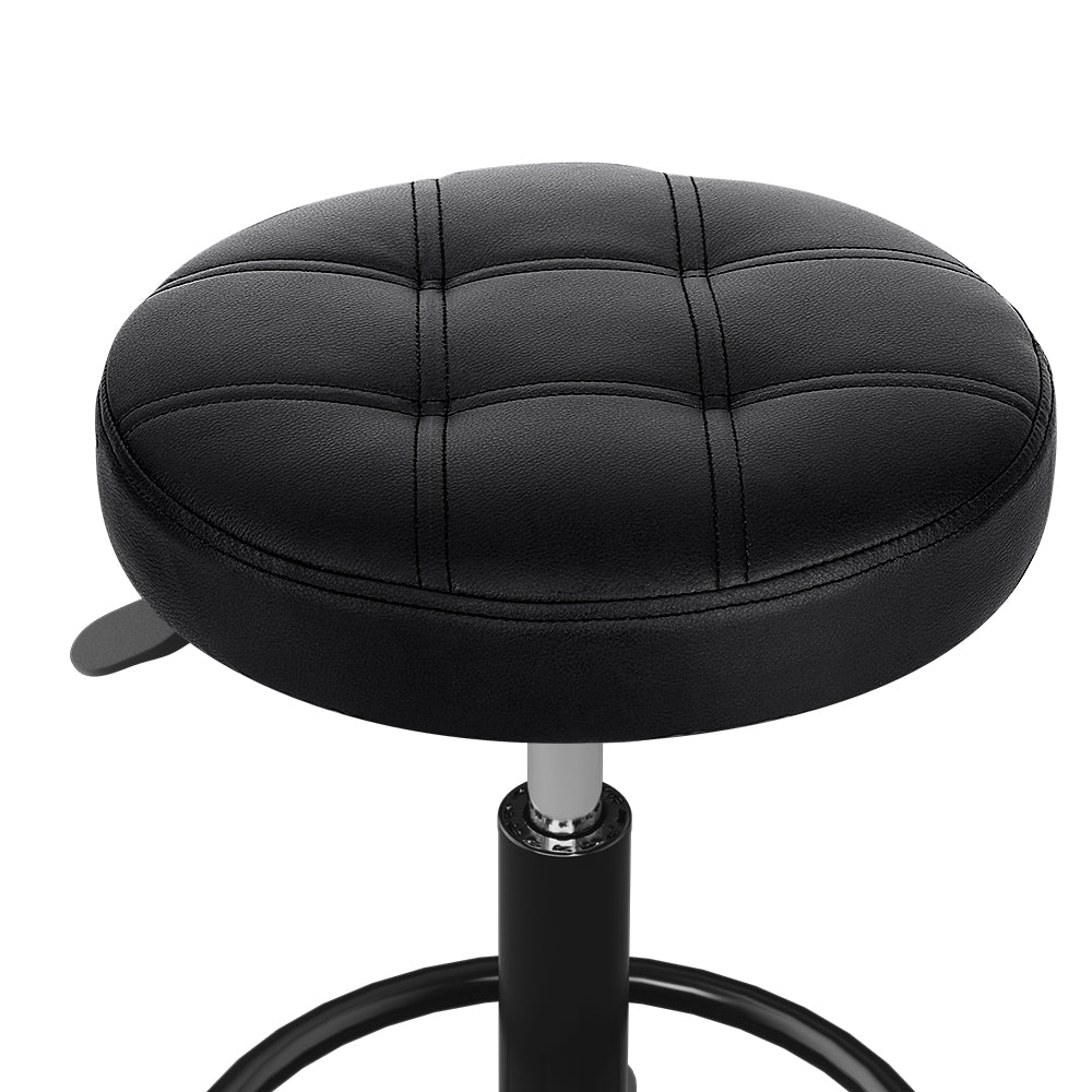 Artiss Salon Stool Swivel Height Adjustable Round Barber Spa Chair Black-Furniture > Bar Stools & Chairs-PEROZ Accessories
