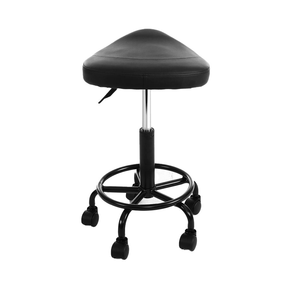 Artiss Saddle Stool Salon Chair Black Swivel Beauty Barber Hairdressing Gas Lift-Furniture &gt; Bar Stools &amp; Chairs - Peroz Australia - Image - 5