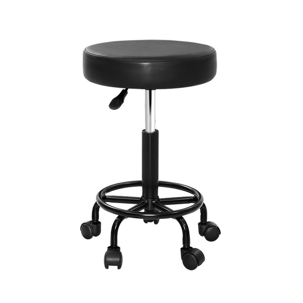 Artiss Round Salon Stool Stools Black Swivel Barber Hair Hydraulic Chairs Lift-Furniture &gt; Bar Stools &amp; Chairs - Peroz Australia - Image - 2