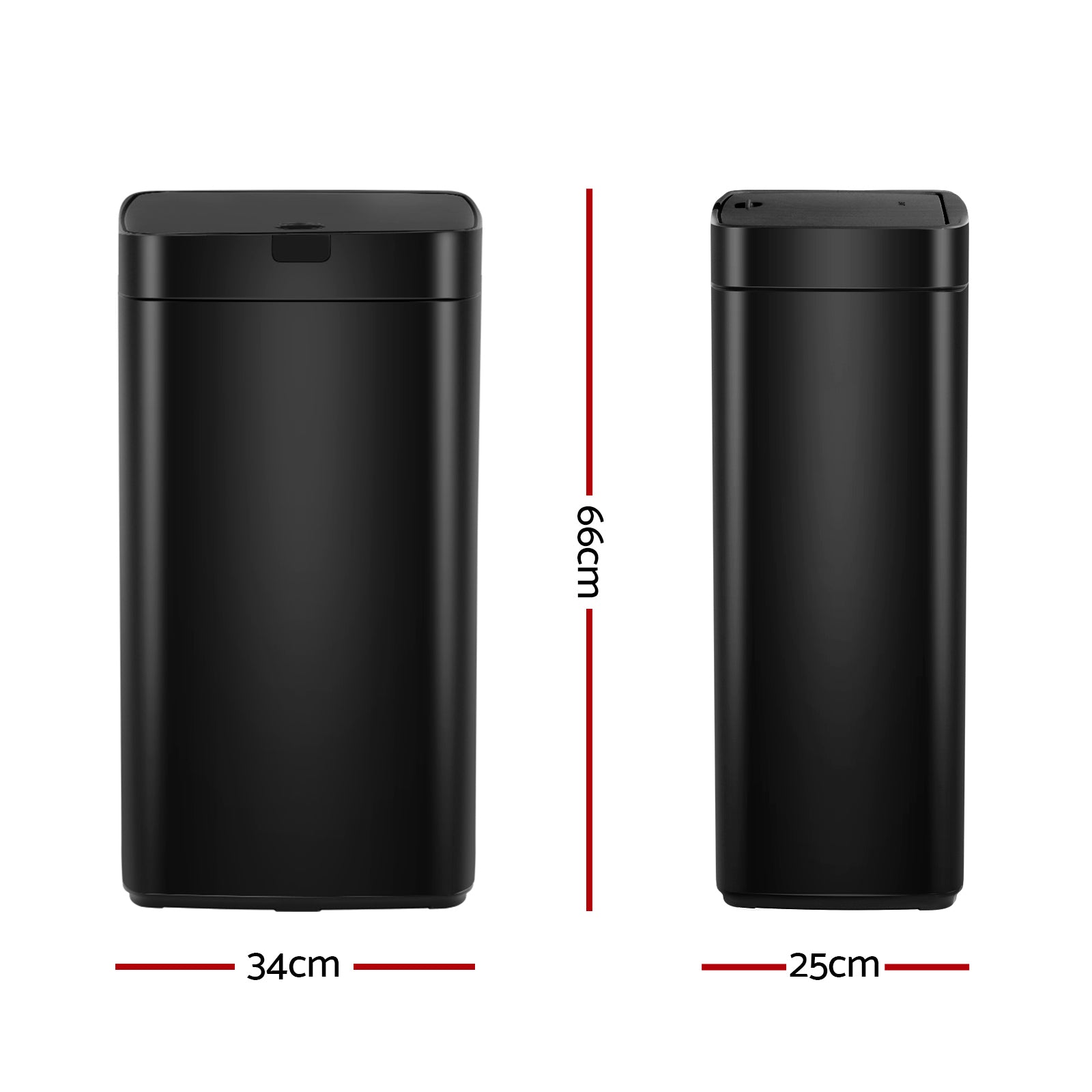 Devanti 45L Motion Sensor Bin Rubbish Automatic Black-Home & Garden > Kitchen Bins-PEROZ Accessories