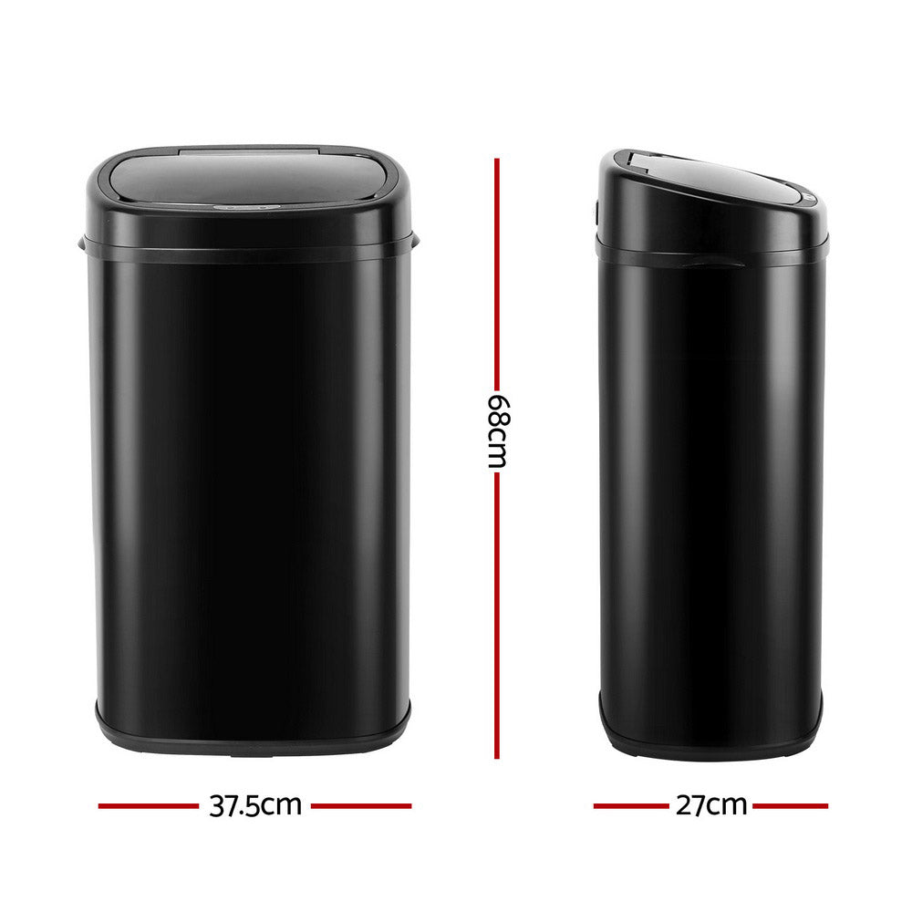 Devanti 58L Motion Sensor Bin Rubbish Automatic Black-Home & Garden > Kitchen Bins-PEROZ Accessories