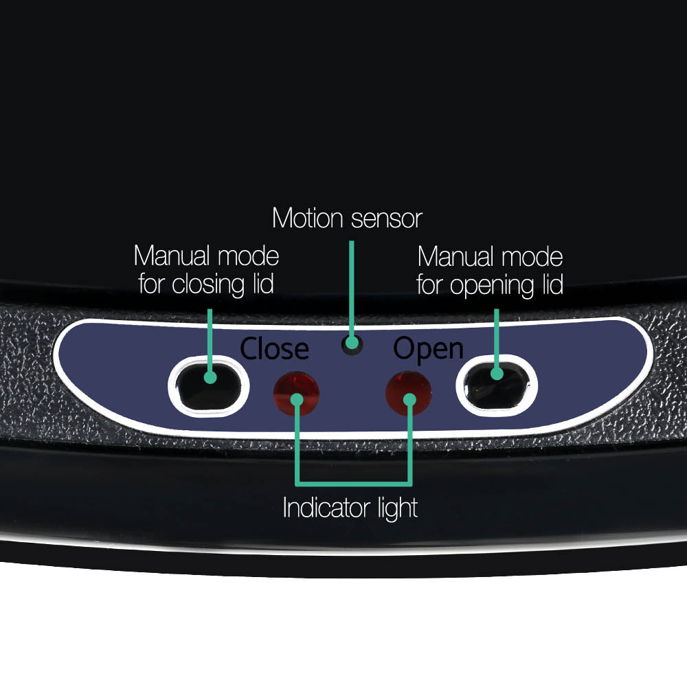 Devanti 58L Motion Sensor Bin Rubbish Automatic Black-Home & Garden > Kitchen Bins-PEROZ Accessories