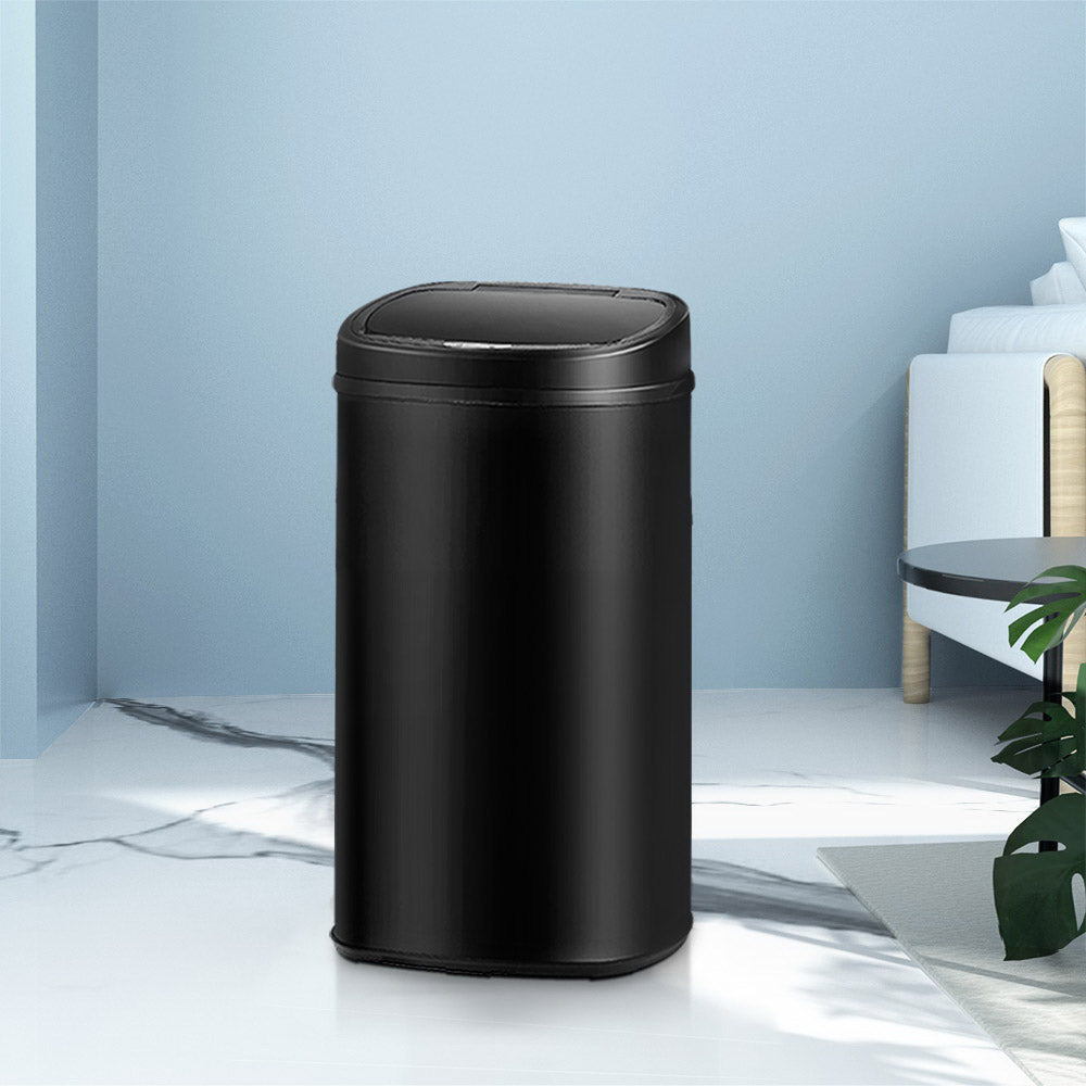 Devanti 58L Motion Sensor Bin Rubbish Automatic Black-Home & Garden > Kitchen Bins-PEROZ Accessories