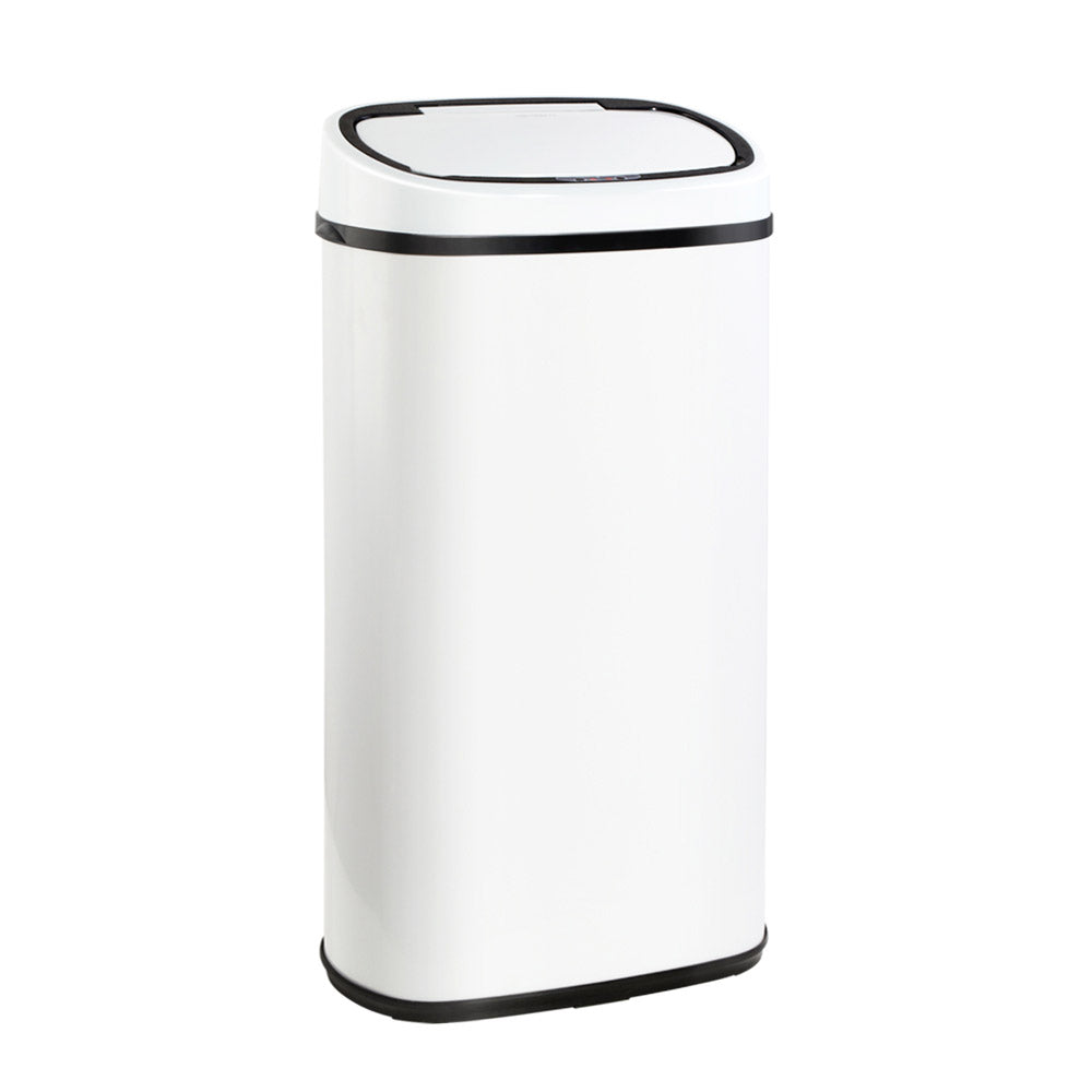 Devanti 58L Motion Sensor Bin Rubbish Automatic White-Home & Garden > Kitchen Bins-PEROZ Accessories