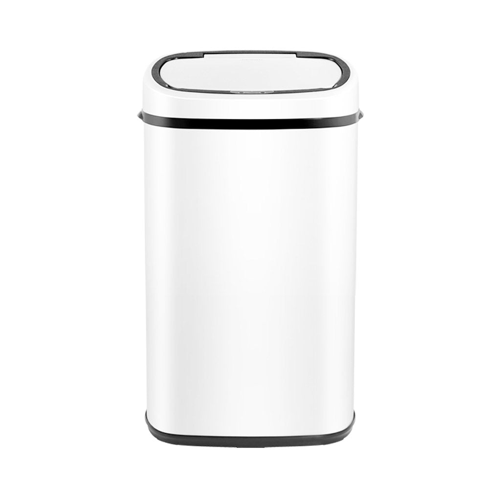 Devanti 58L Motion Sensor Bin Rubbish Automatic White-Home & Garden > Kitchen Bins-PEROZ Accessories