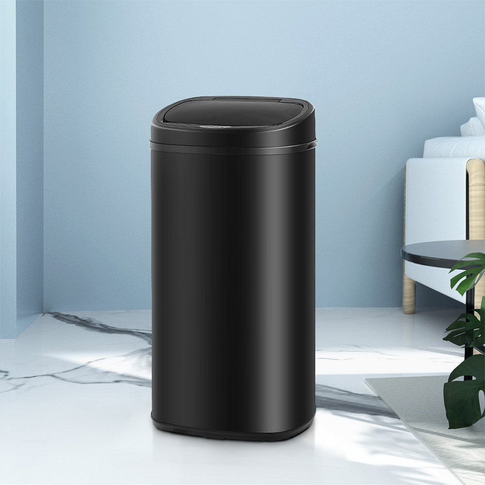 Devanti 68L Motion Sensor Bin Rubbish Automatic Black-Home & Garden > Kitchen Bins-PEROZ Accessories