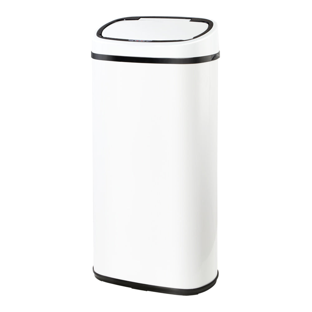Devanti 68L Motion Sensor Bin Rubbish Automatic White-Home & Garden > Kitchen Bins-PEROZ Accessories