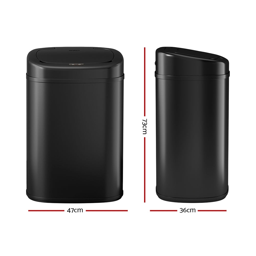 Devanti 82L Motion Sensor Bin Rubbish Automatic Black-Appliances > Kitchen Appliances-PEROZ Accessories