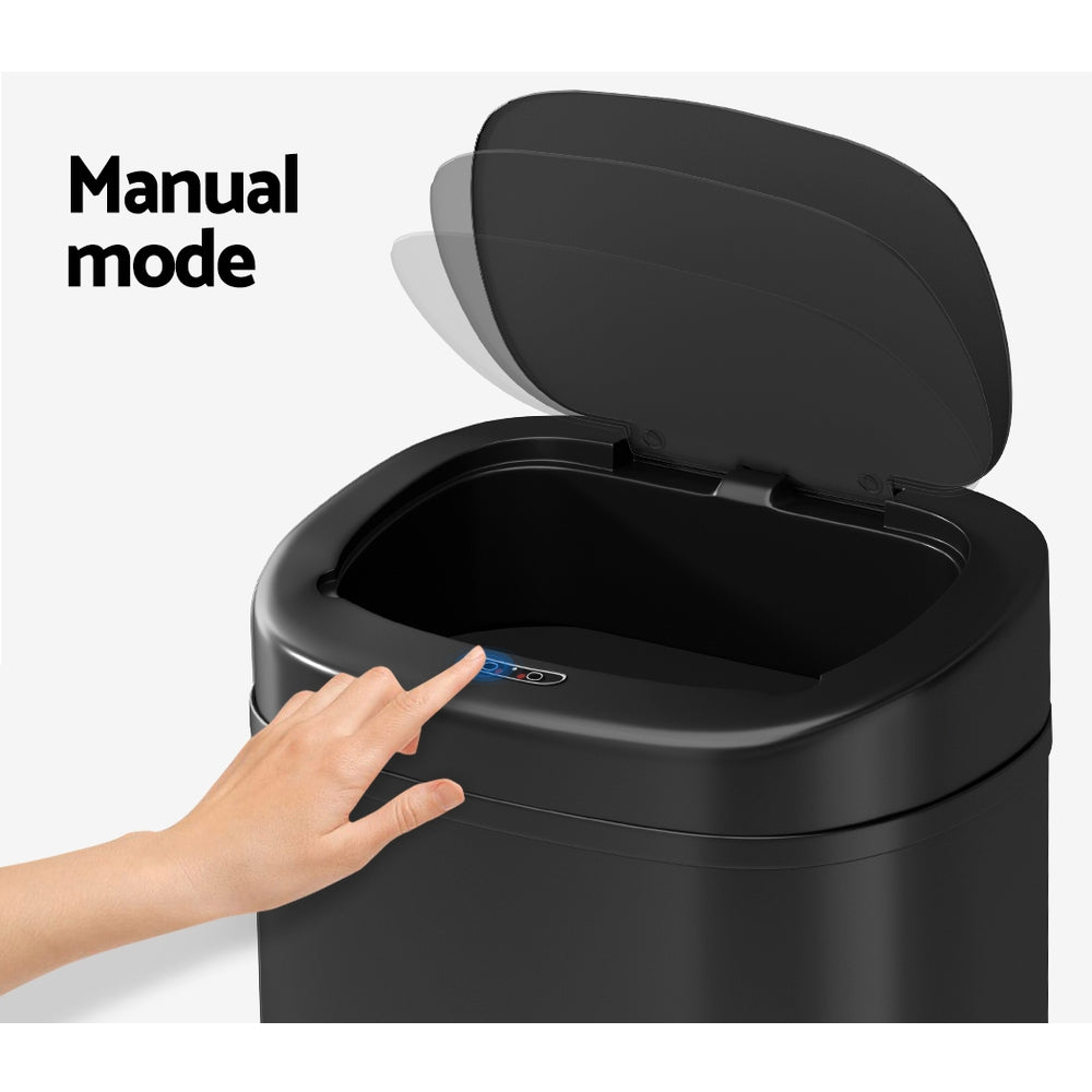 Devanti 82L Motion Sensor Bin Rubbish Automatic Black-Appliances > Kitchen Appliances-PEROZ Accessories
