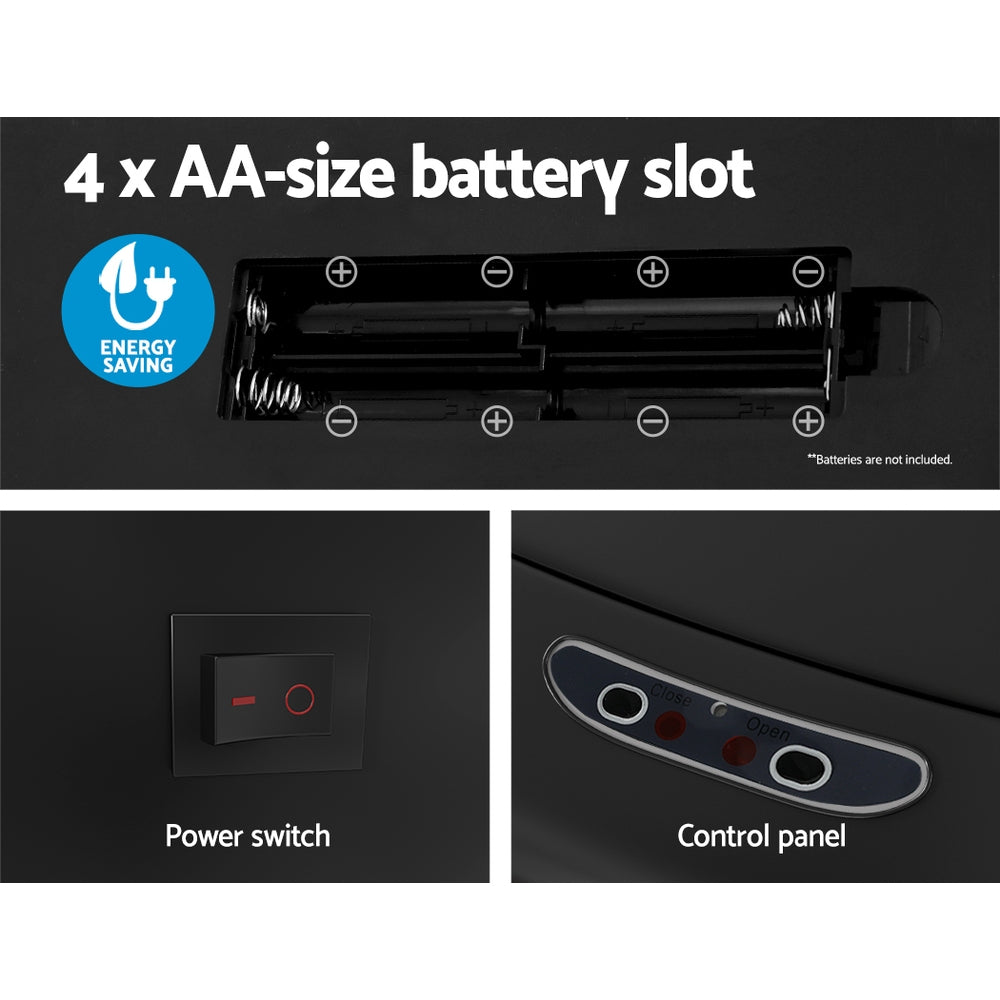 Devanti 82L Motion Sensor Bin Rubbish Automatic Black-Appliances > Kitchen Appliances-PEROZ Accessories