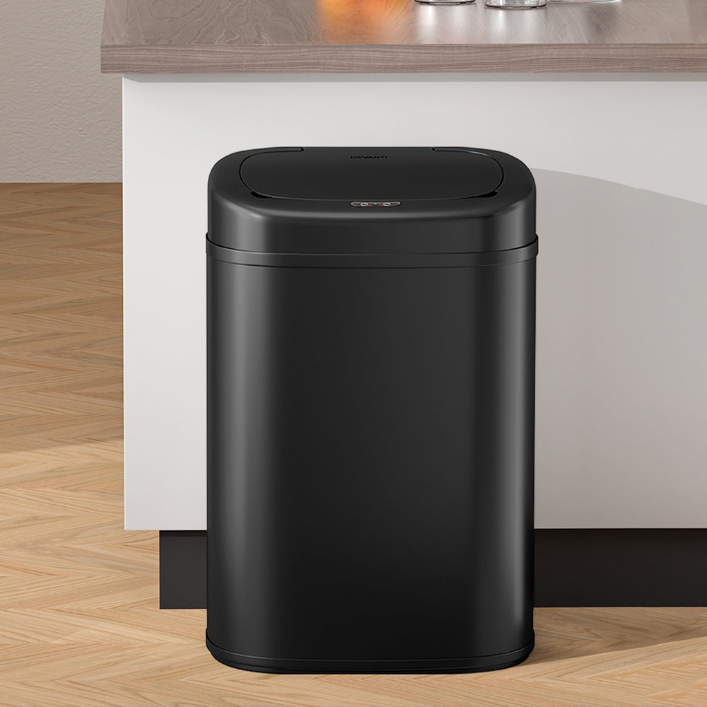 Devanti 82L Motion Sensor Bin Rubbish Automatic Black-Appliances > Kitchen Appliances-PEROZ Accessories