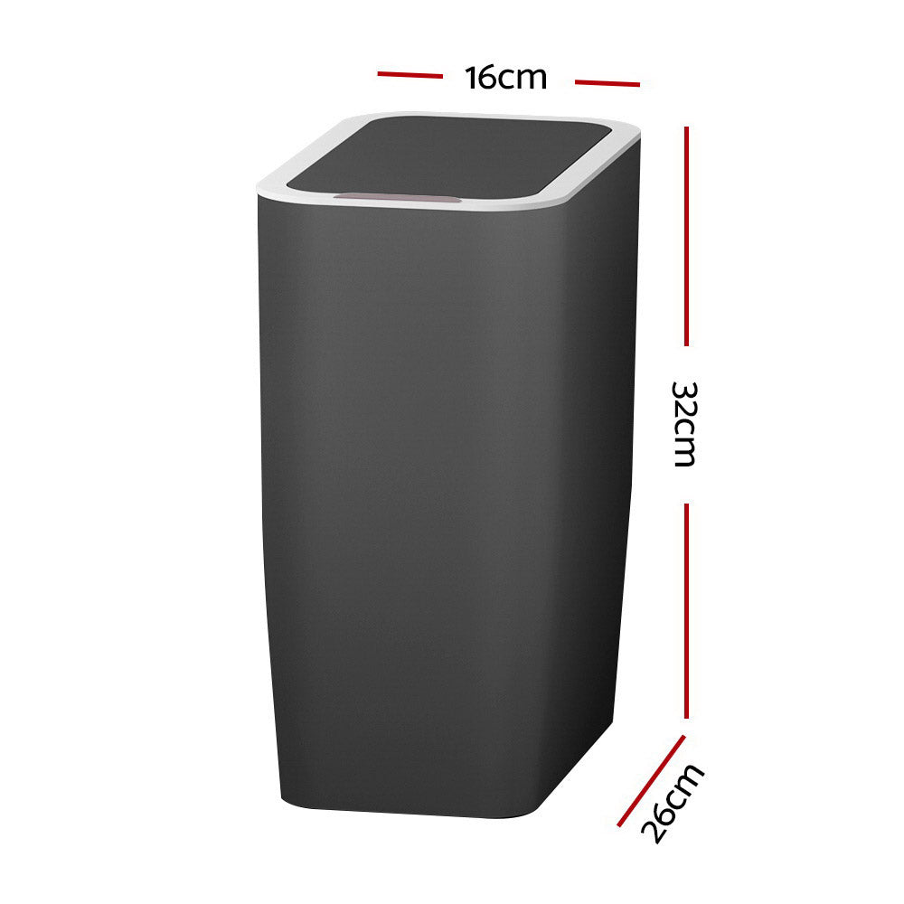 Devanti 9L Motion Sensor Bin Rubbish Automatic Ash Black-Home & Garden > Kitchen Bins-PEROZ Accessories