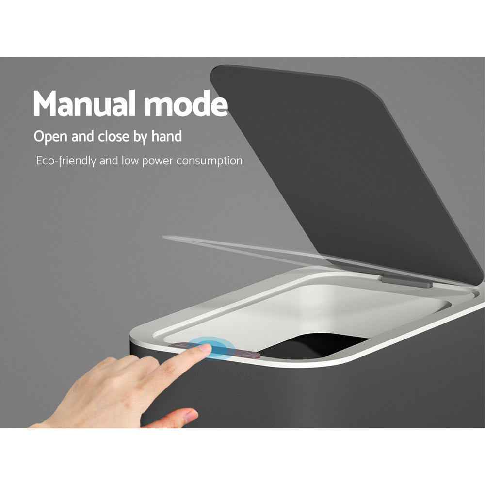 Devanti 9L Motion Sensor Bin Rubbish Automatic Ash Black-Home & Garden > Kitchen Bins-PEROZ Accessories