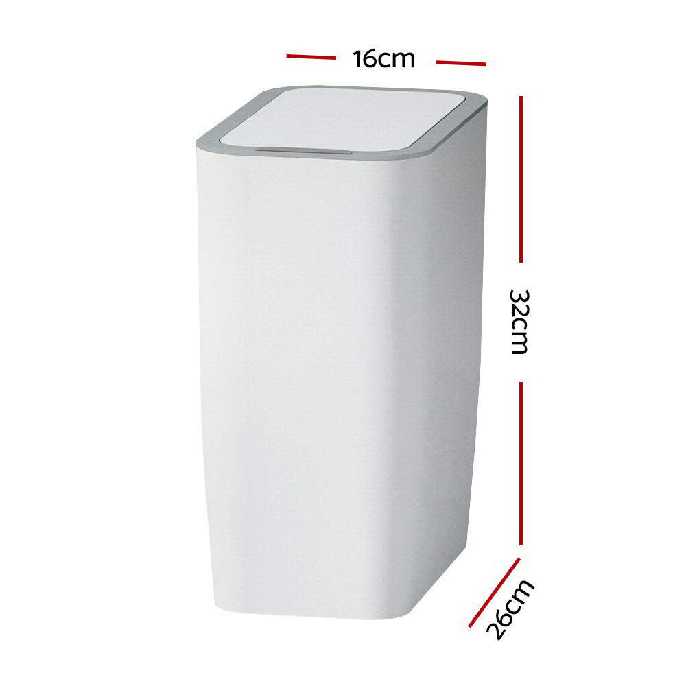 Devanti 9L Motion Sensor Bin Rubbish Automatic White-Home & Garden > Kitchen Bins-PEROZ Accessories