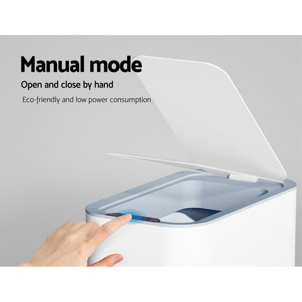 Devanti 9L Motion Sensor Bin Rubbish Automatic White-Home & Garden > Kitchen Bins-PEROZ Accessories