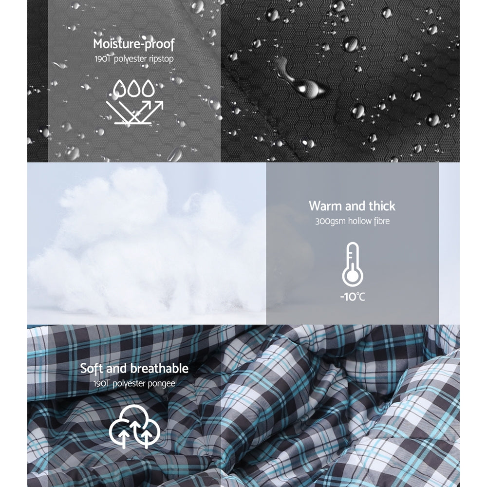 Weisshorn Sleeping Bag Camping Hiking Tent Outdoor Comfort 5 Degree Grey-Outdoor > Camping-PEROZ Accessories