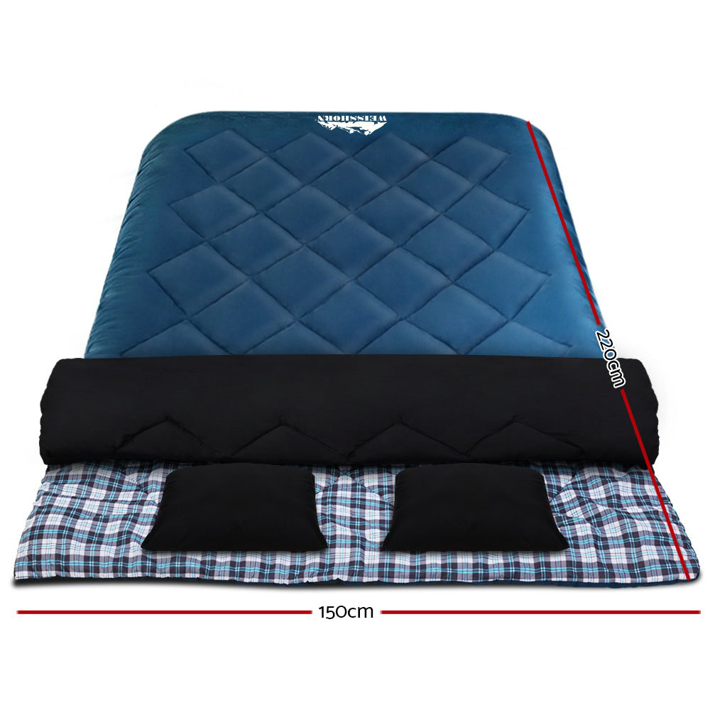 Weisshorn Sleeping Bag Camping Hiking Tent Outdoor Comfort 5 Degree Navy-Outdoor > Camping-PEROZ Accessories