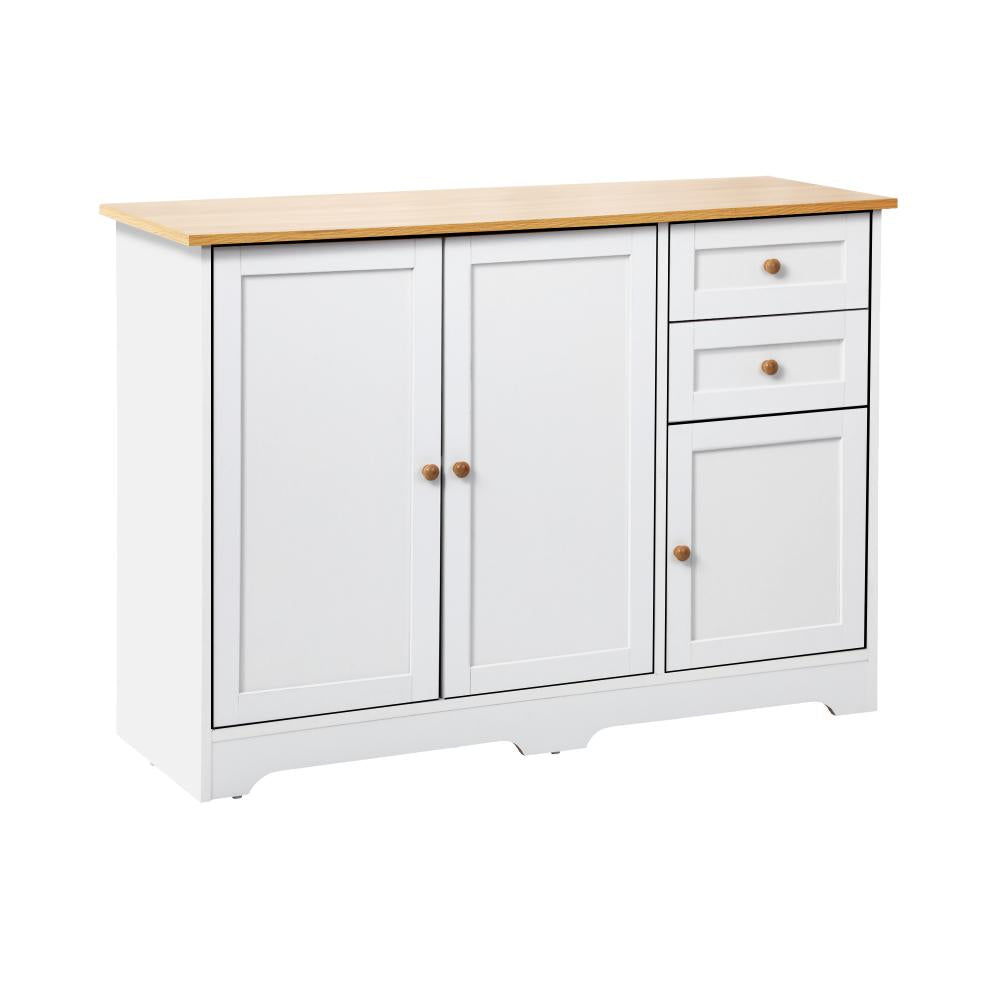 Oikiture Chest of Drawers with 2 Drawers and 2 Cabinet Buffet Sideboard Hallway Storage-Sideboard-PEROZ Accessories