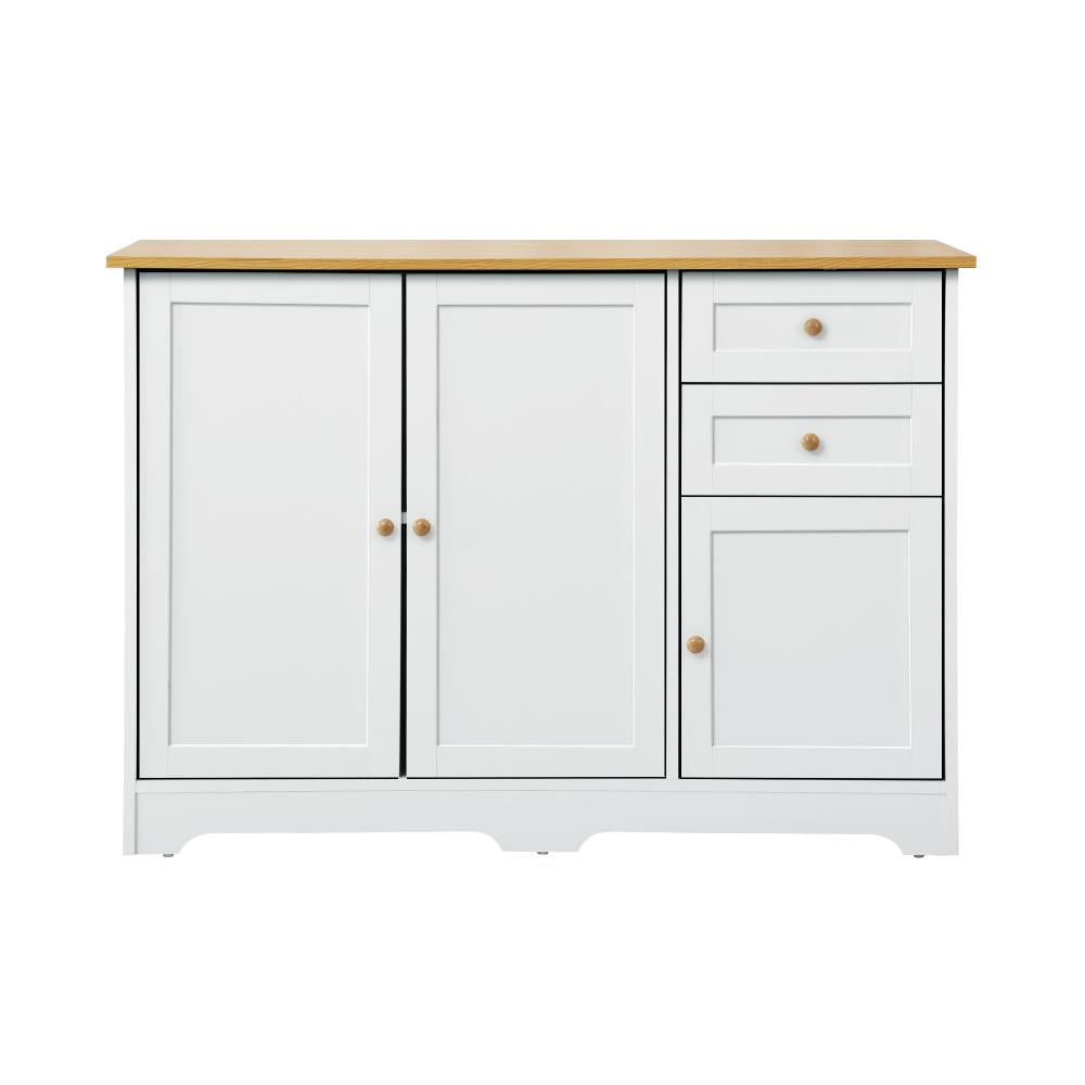 Oikiture Chest of Drawers with 2 Drawers and 2 Cabinet Buffet Sideboard Hallway Storage-Sideboard-PEROZ Accessories
