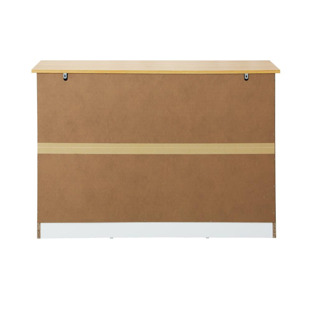 Oikiture Chest of Drawers with 2 Drawers and 2 Cabinet Buffet Sideboard Hallway Storage-Sideboard-PEROZ Accessories