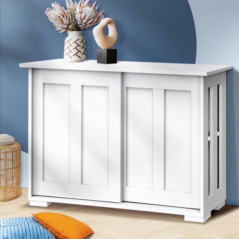 Oikiture Sideboard Buffet Side Hallway Table Floor Cabinets Desk Storage Cupboard Shelf Home Furniture _White-Sideboard-PEROZ Accessories