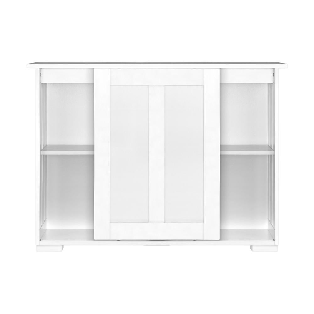 Oikiture Sideboard Buffet Side Hallway Table Floor Cabinets Desk Storage Cupboard Shelf Home Furniture _White-Sideboard-PEROZ Accessories