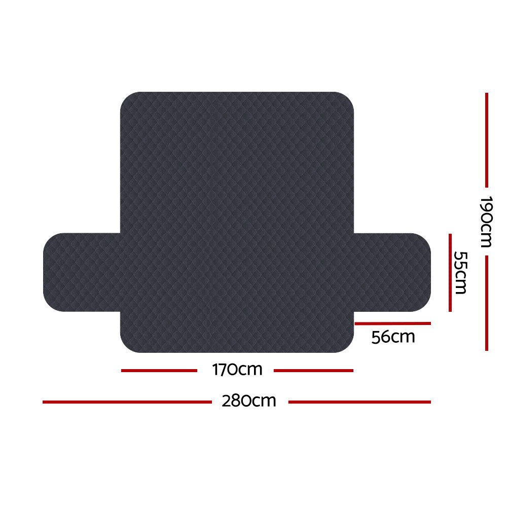 Artiss Sofa Cover Quilted Couch Covers 100% Water Resistant 3 Seater Dark Grey-Furniture > Sofas - Peroz Australia - Image - 2