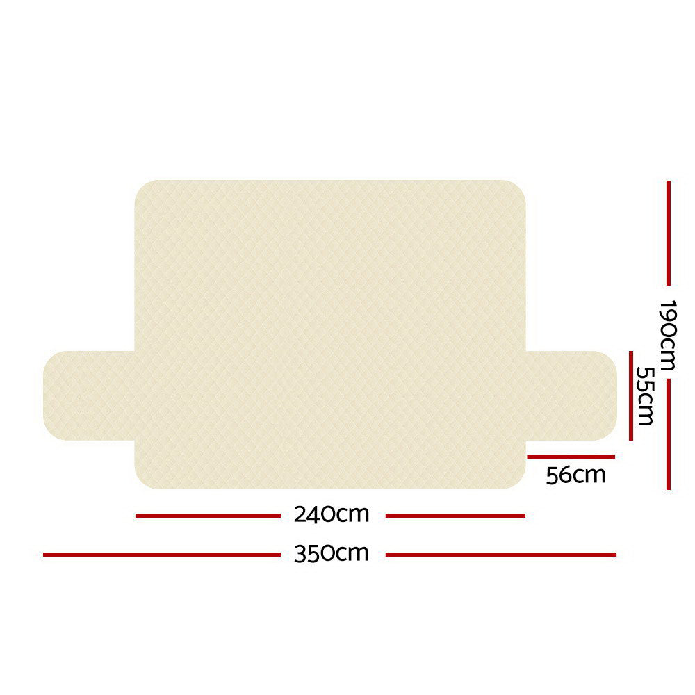 Artiss Sofa Cover Quilted Couch Covers 100% Water Resistant 4 Seater Beige-Furniture > Sofas - Peroz Australia - Image - 3