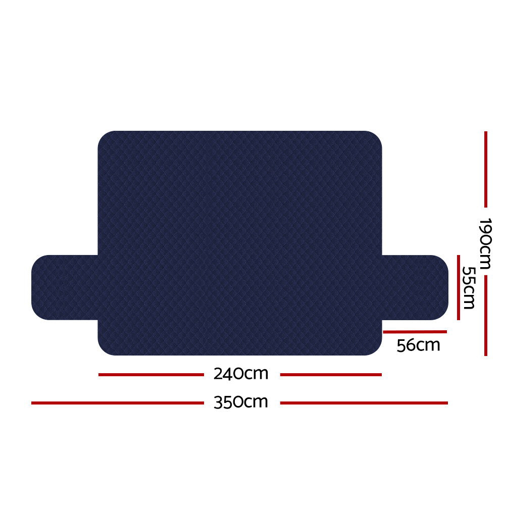 Artiss Sofa Cover Quilted Couch Covers 100% Water Resistant 4 Seater Navy-Furniture > Sofas - Peroz Australia - Image - 3