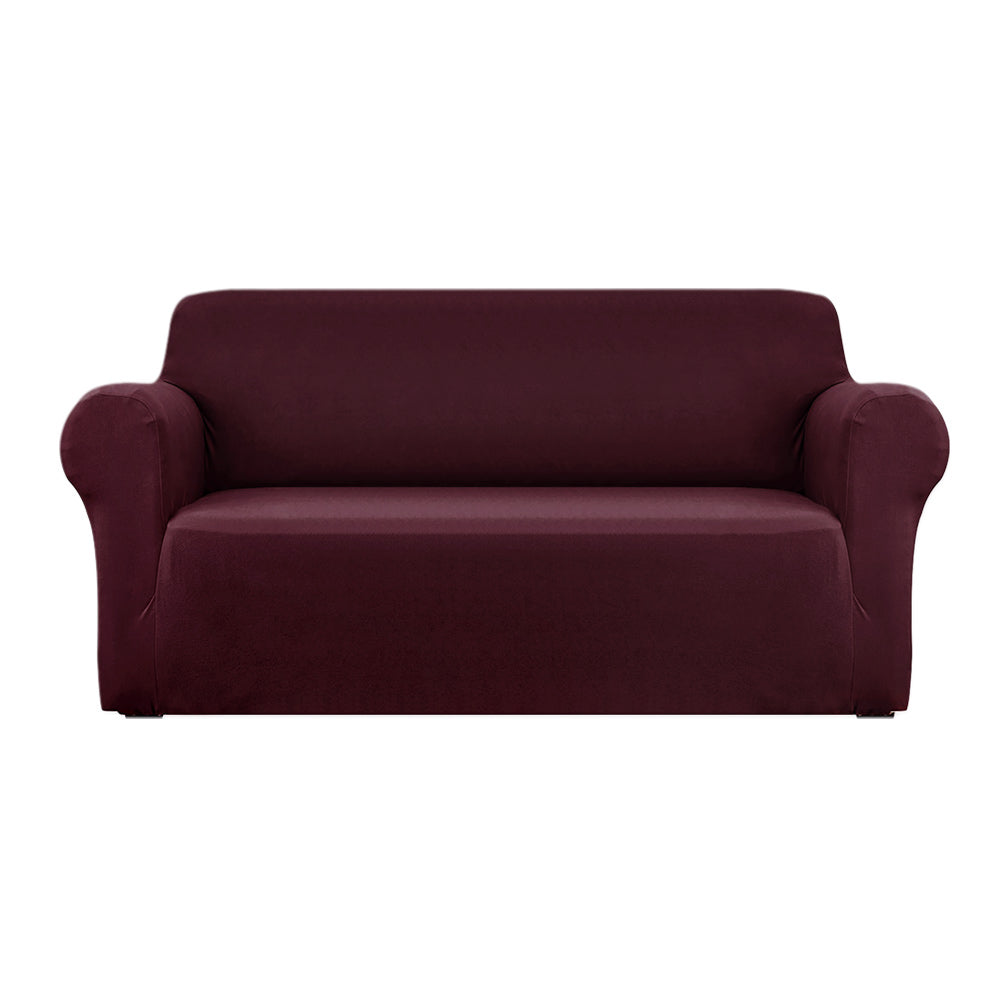 Artiss Sofa Cover Elastic Stretchable Couch Covers Burgundy 3 Seater-Furniture > Sofas - Peroz Australia - Image - 1