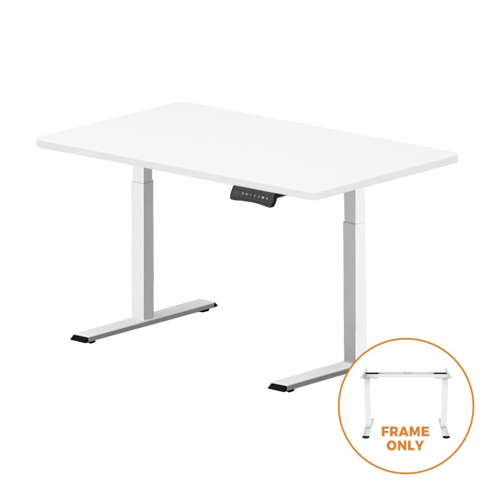 Oikiture Office Standing Desk Frame Sit Stand Table Leg Motorised Dual Motor White(Frame Only)-Standing Desk-PEROZ Accessories