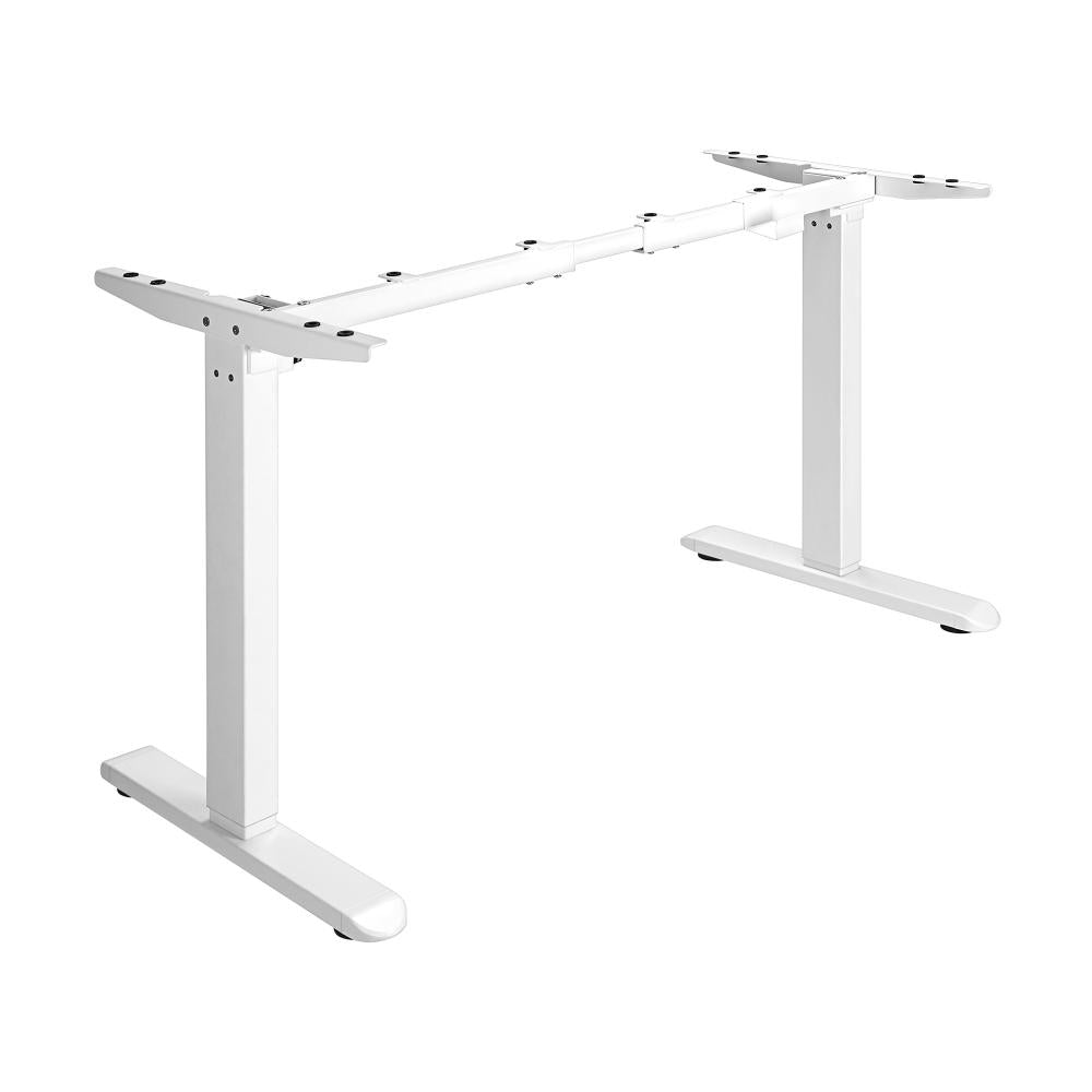 Oikiture Standing Desk Height Adjustbale Sit Stand Desk with Single Motorised Electric Fram for Home Office White Frame Only-Standing Desk-PEROZ Accessories