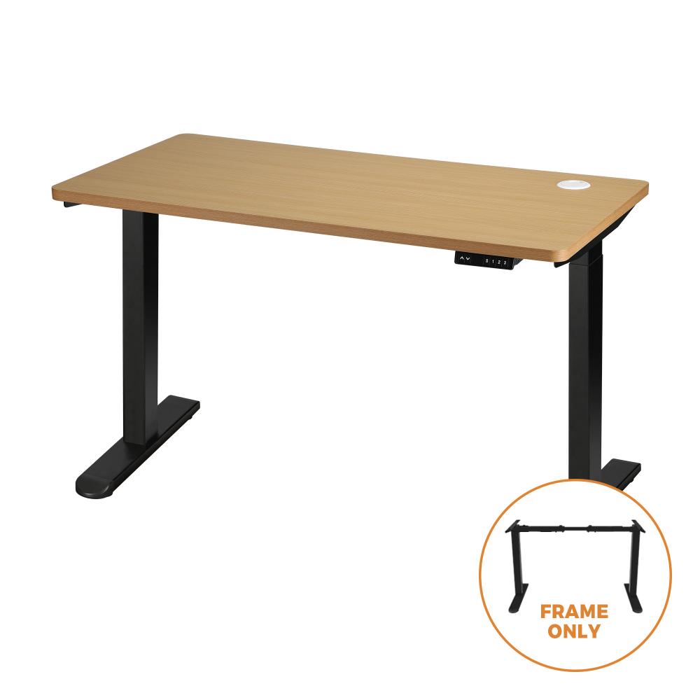 Oikiture Dual Motor Height Adjustable Standing Desk Dual Motors Home Office Sit Stand Desk Electric Motorised Standing Desk Fram Laptop Computer Workstation Black-Standing Desk-PEROZ Accessories